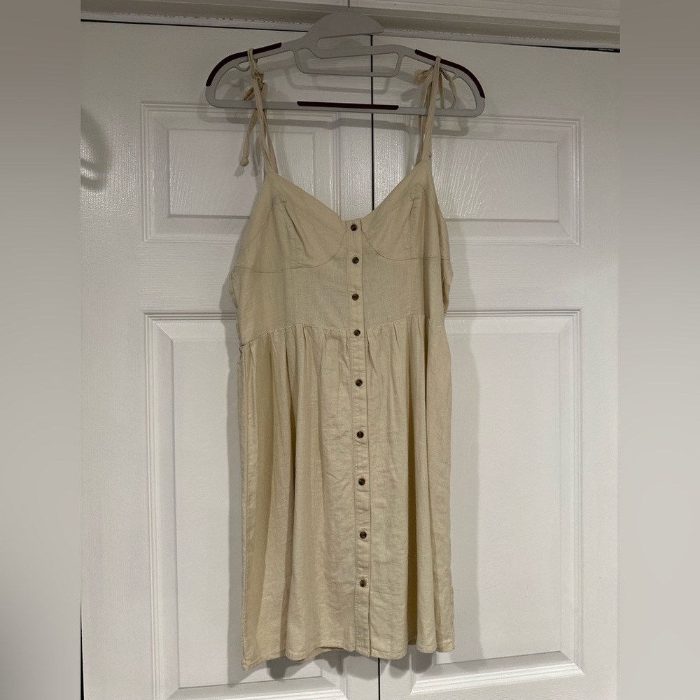 Tan Spaghetti Strap Mini Dress
